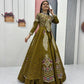 Embroidered Vichitra Crop Top Lehenga Set with Shrug