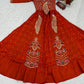 Embroidered Vichitra Crop Top Lehenga Set with Shrug