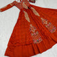 Embroidered Vichitra Crop Top Lehenga Set with Shrug