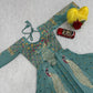 Embroidered Vichitra Crop Top Lehenga Set with Shrug