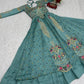 Embroidered Vichitra Crop Top Lehenga Set with Shrug
