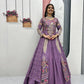 Embroidered Vichitra Crop Top Lehenga Set with Shrug