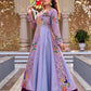 Embroidered Vichitra Crop Top Lehenga Set with Shrug
