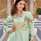 Embroidered Vichitra Crop Top Lehenga Set with Shrug