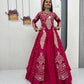 Embroidered Vichitra Crop Top Lehenga with Shrug