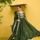 Embroidered Vichitra Gown with Dupatta