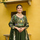 Embroidered Vichitra Gown with Dupatta