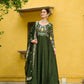 Embroidered Vichitra Gown with Dupatta