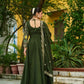Embroidered Vichitra Gown with Dupatta