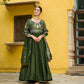 Embroidered Vichitra Gown with Dupatta
