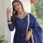 Embroidered Vichitra Silk Anarkali Gown with Dupatta