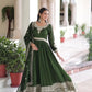Embroidered Vichitra Silk Anarkali Gown with Dupatta