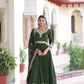 Embroidered Vichitra Silk Anarkali Gown with Dupatta