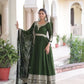 Embroidered Vichitra Silk Anarkali Gown with Dupatta