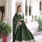 Embroidered Vichitra Silk Anarkali Gown with Dupatta