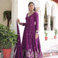 Embroidered Vichitra Silk Anarkali Gown with Dupatta