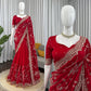 Embroidered Vichitra Silk Designer Saree