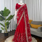 Embroidered Vichitra Silk Designer Saree