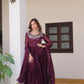 Embroidered Vichitra Silk Festival Gown Set