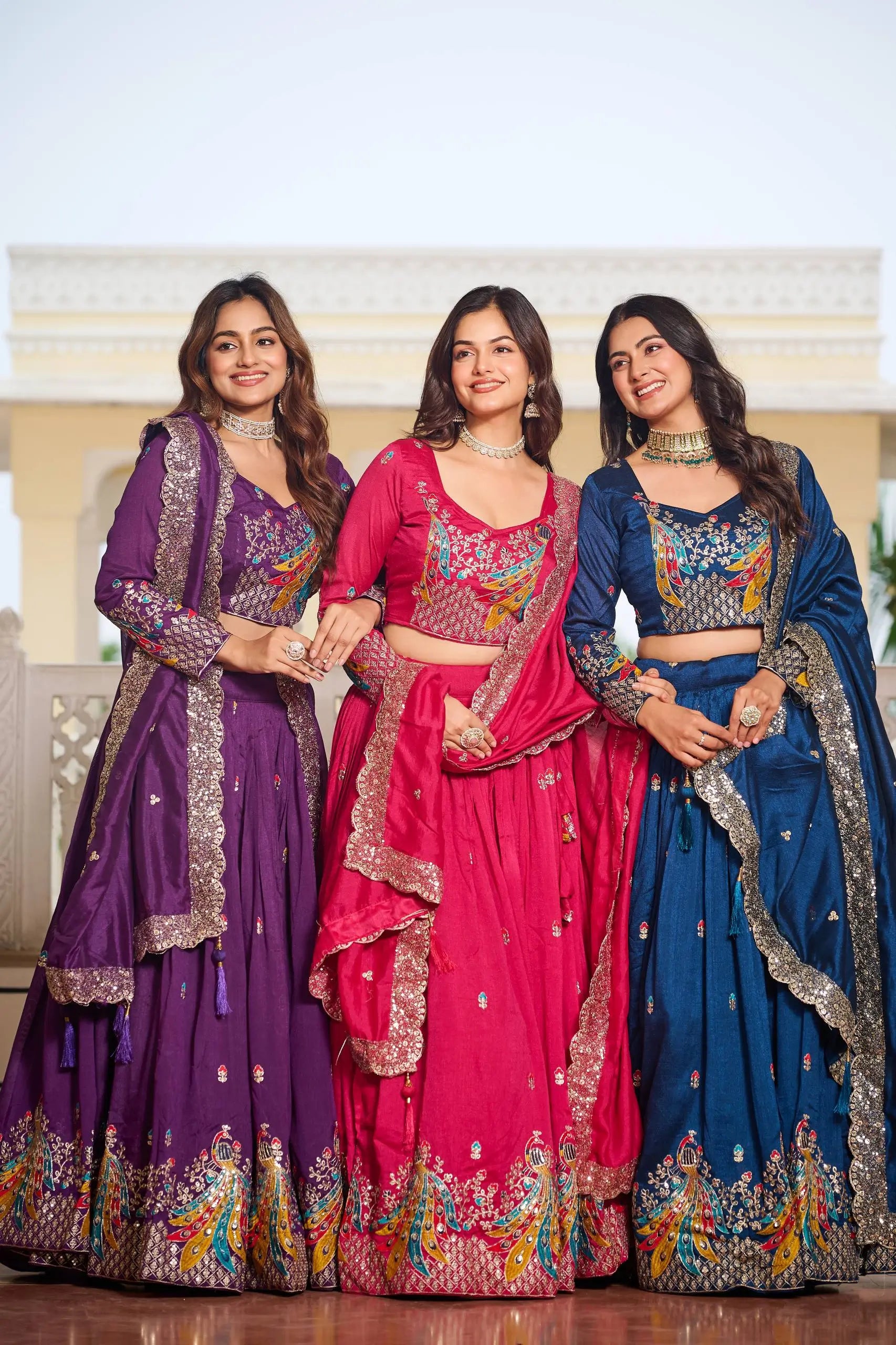 Embroidered Vichitra Silk Festival Lehenga Choli