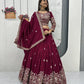 Embroidered Vichitra Silk Festival Lehenga Choli