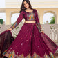 Embroidered Vichitra Silk Festival Lehenga Choli