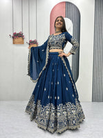 Embroidered Vichitra Silk Festival Lehenga Choli