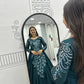 Embroidered Vichitra Silk Flared Gown for Festive and Party Wear