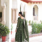 Embroidered Vichitra Silk Gown Set