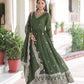 Embroidered Vichitra Silk Gown Set