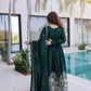 Embroidered Vichitra Silk Gown Set