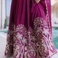 Embroidered Vichitra Silk Gown Set