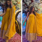 Embroidered Vichitra Silk Gown Suit Set