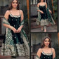 Embroidered Vichitra Silk Gown Suit Set