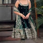 Embroidered Vichitra Silk Gown Suit Set