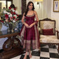 Embroidered Vichitra Silk Gown Suit Set