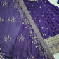 Embroidered Vichitra Silk Gown Suit Set