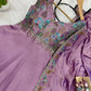 Embroidered Vichitra Silk Gown with Dupatta for Festive and Party Wear