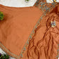 Embroidered Vichitra Silk Gown with Dupatta for Festive and Party Wear