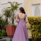 Embroidered Vichitra Silk Gown with Dupatta for Festive and Party Wear