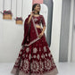 Embroidered Vichitra Silk Lehenga Choli Set