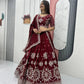 Embroidered Vichitra Silk Lehenga Choli Set