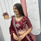 Embroidered Vichitra Silk Lehenga Choli Set