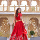 Embroidered Vichitra Silk Lehenga Choli Set for Wedding and Festive Wear