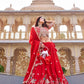 Embroidered Vichitra Silk Lehenga Choli Set for Wedding and Festive Wear