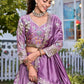 Embroidered Vichitra Silk Lehenga Choli Set for Wedding and Festive Wear