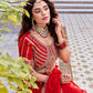 Embroidered Vichitra Silk Lehenga Choli Set for Wedding and Festive Wear