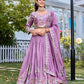 Embroidered Vichitra Silk Lehenga Choli Set for Wedding and Festive Wear