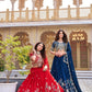 Embroidered Vichitra Silk Lehenga Choli Set for Wedding and Festive Wear