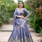 Embroidered Vichitra Silk Lehenga Choli Set for Wedding and Festive Wear